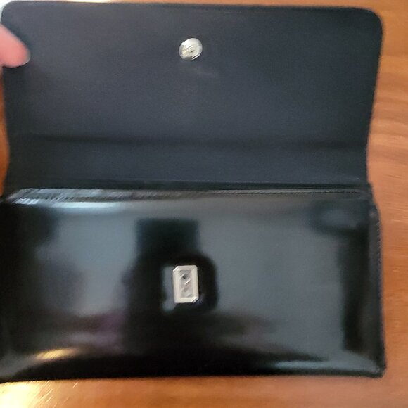Kate Spade Triple Black Wallet Made In Italy Leather Multi Pocket Design - Picture 6 of 14